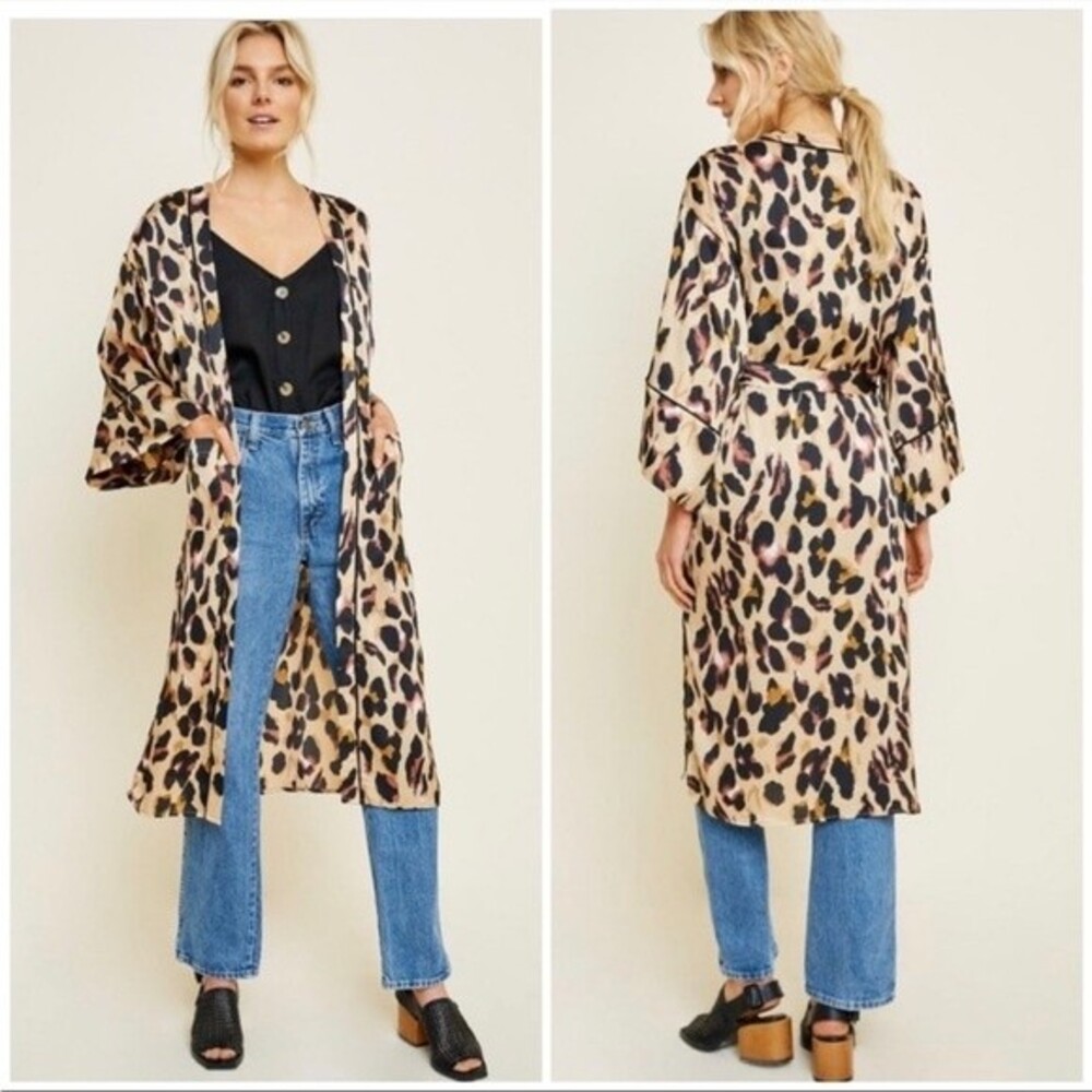 Hayden Los Angeles Leopard Kimono Duster S/M NWT